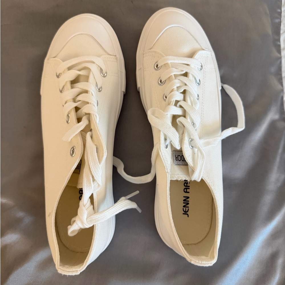 JENN ARDOR Women's Off-White Canvas Sneakers